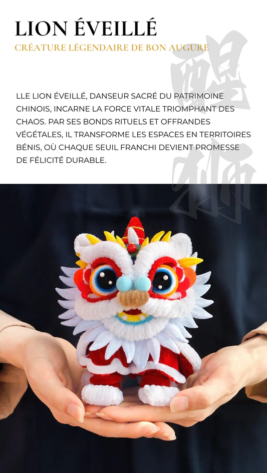 Lion Éveillé Offrant les Présages Propices